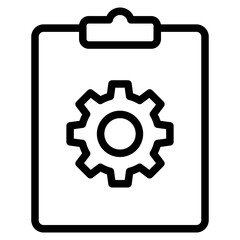 Technical check list. Clipboard add gear icon