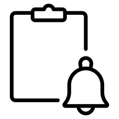 clipboard with notification bell icon