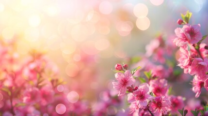 Spring background with pink flowers