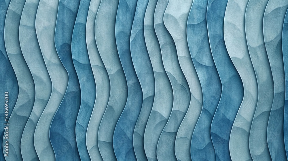 Poster vibrant blue wavy design with sleek curves on a minimalist abstract background for a modern pattern