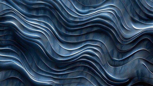 sleek and stylish blue wavy stripes on a simple abstract background for a modern digital art illustration