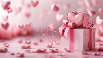 hyper realistic valentines day background banner design featuring love gift for a romantic holiday occasion
