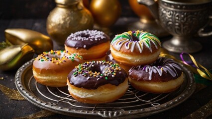 Obraz na płótnie Canvas donuts with icing sugar
