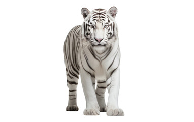 Majestic White Tiger Presence on white background