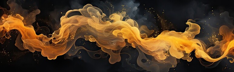 Black and yellow smoke. Abstract background