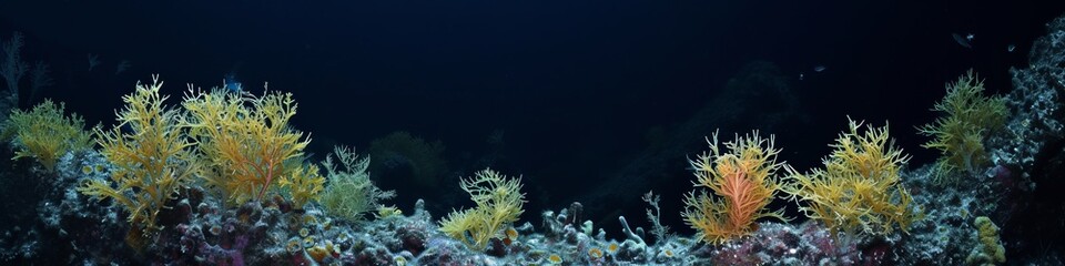 Fototapeta na wymiar corals underwater landscape in the dark.