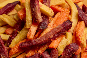vegetables cut into strips to be cooked