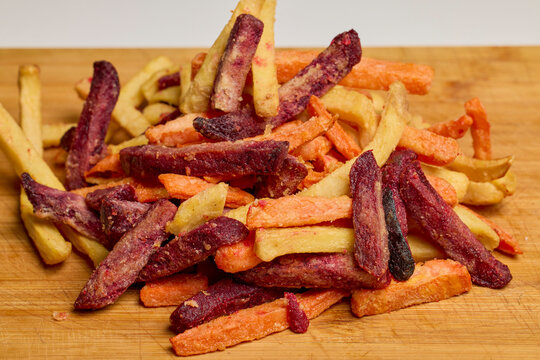 vegetables cut into strips to be cooked