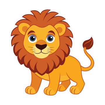 cute lion vector illustration 