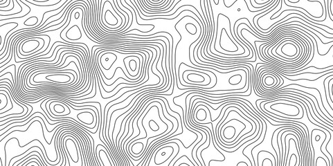 Obraz premium Abstract topographic contours map background. Panorama view gradient multicolor wave curve lines banner background design. Black-white background from Ocean topographic.