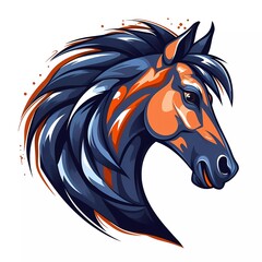 Horse head mascot vector with logo illustration. generative ai