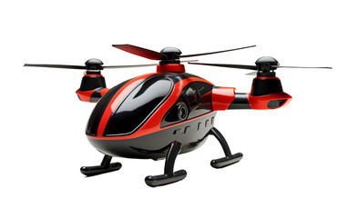 Remote-Controlled Helicopter with Sleek Design on white background