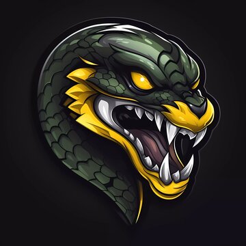 Snake head mascot vector with logo illustration. generative ai