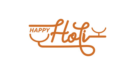 Happy Holi Handwritten text calligraphy Typography vector illustration. Great for celebrating the vibrant festival of Holi with joy and happiness.