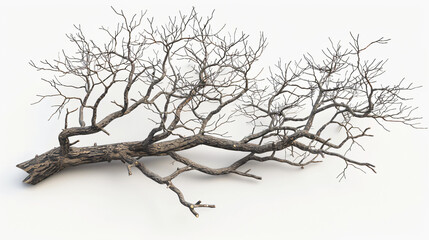 Isolated tree branches on white.