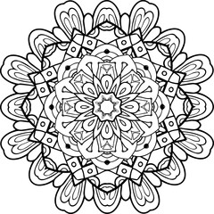 Ready to Print SVG Mandala for Coloring Doodle Flowers Pattern Floral Relaxing Art Ready made Sketch Mandala Graphics flower pattern vector floral rose illustration nature art decoration
