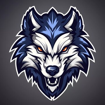 Wolf head mascot vector with logo illustration. generative ai