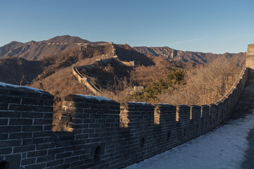 top of the Mu tian Yu Great Wall in winter