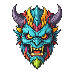 Fototapeta premium demon beast cartoon vector illustration. colorful concept