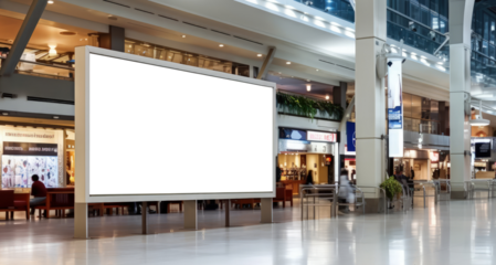 A billboard, or digital sign, in a shopping mall. png