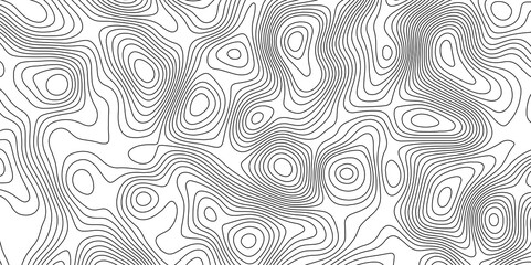 Abstract topographic contours map background. Panorama view gradient multicolor wave curve lines banner background design. Black-white background from Ocean topographic.