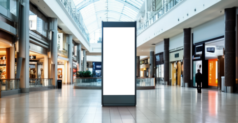 Blank screen digital billboard in the mall. png