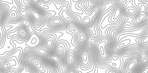 Fototapeta premium Abstract topographic contours map background. Panorama view gradient multicolor wave curve lines banner background design. Black-white background from Ocean topographic.