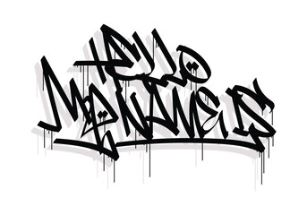 HELLO MY NAME IS word graffiti tag style