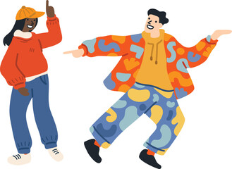 people dancing together illustration