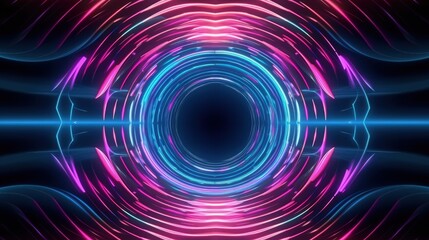 A tunnel with a blue-red glow.