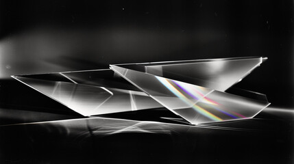 light distortion transparent glass against black background