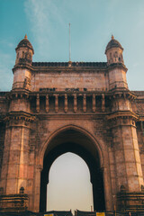 Gateway Of India against the backdrop of a blue sky. Mumbai