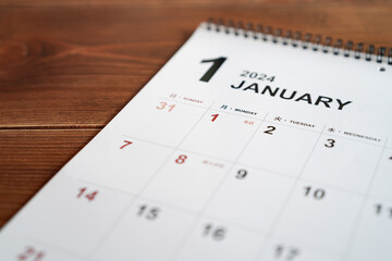2024年1月のカレンダー - obrazy, fototapety, plakaty