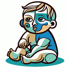 Obraz na płótnie Canvas illustration of a baby
