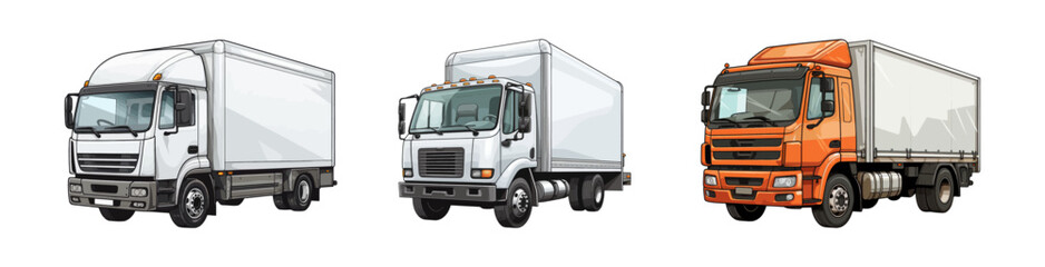 Selivery truck isolated on a white background. Vector Illustration
