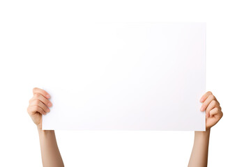 Hand holding blank paper isolated on transparent background Remove png, Clipping Path, pen tool - Powered by Adobe