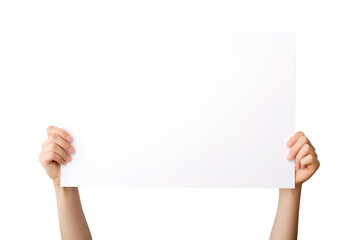 Hand holding blank paper isolated on transparent background Remove png, Clipping Path, pen tool