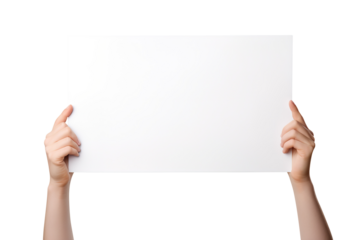 Hand holding blank paper isolated on transparent background Remove png, Clipping Path, pen tool