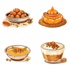 Rajasthani Ghewar (Traditional Rajasthani Sweet). simple minimalist isolated in white background vector illustration