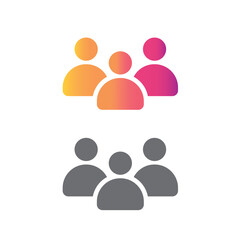 People group Icon flat picture, Three user avatar vector graphic object, people icon image - stock vector - Vector