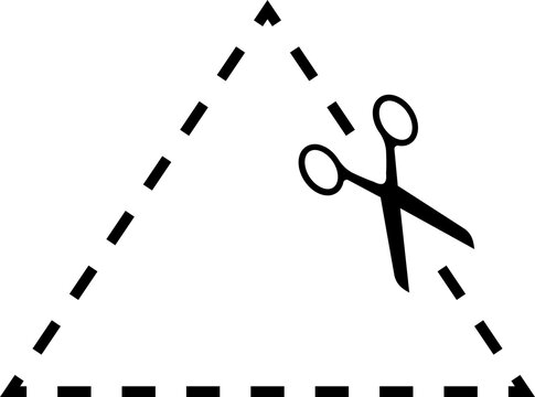 recommend clip art: Graphic black line art of scissor cutting