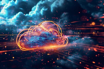 Cloud computing and network security technology concept