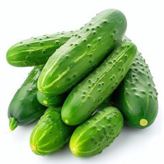 fresh cucumbers on white background.