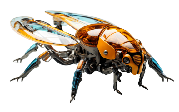 Futuristic Insect Rendering on transparent background
