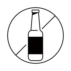 No Drinking Thin Line Vector Icon. Flat Icon Isolated on the White Background.Vector illustration EPS 10 Editable Stroke