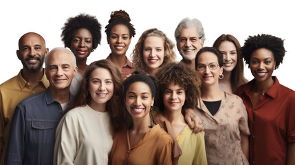 Inclusive Gathering of Various Age Groups on transparent background