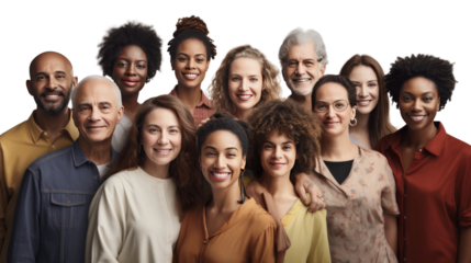 Inclusive Gathering of Various Age Groups on transparent background