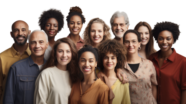 Inclusive Gathering of Various Age Groups on transparent background