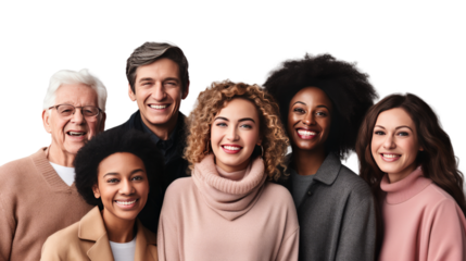 Intergenerational Group on transparent background