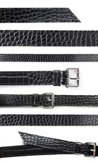Crocodile leather belt isolated on white